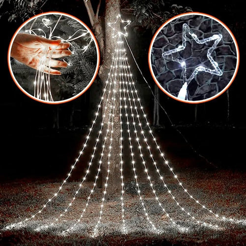 Luz led estrella con ramales SOLAR