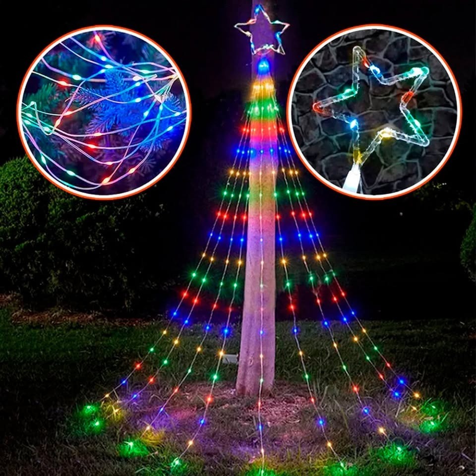 Luz led estrella con ramales SOLAR