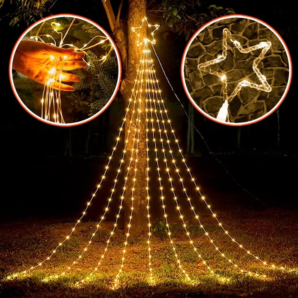 Luz led estrella con ramales SOLAR